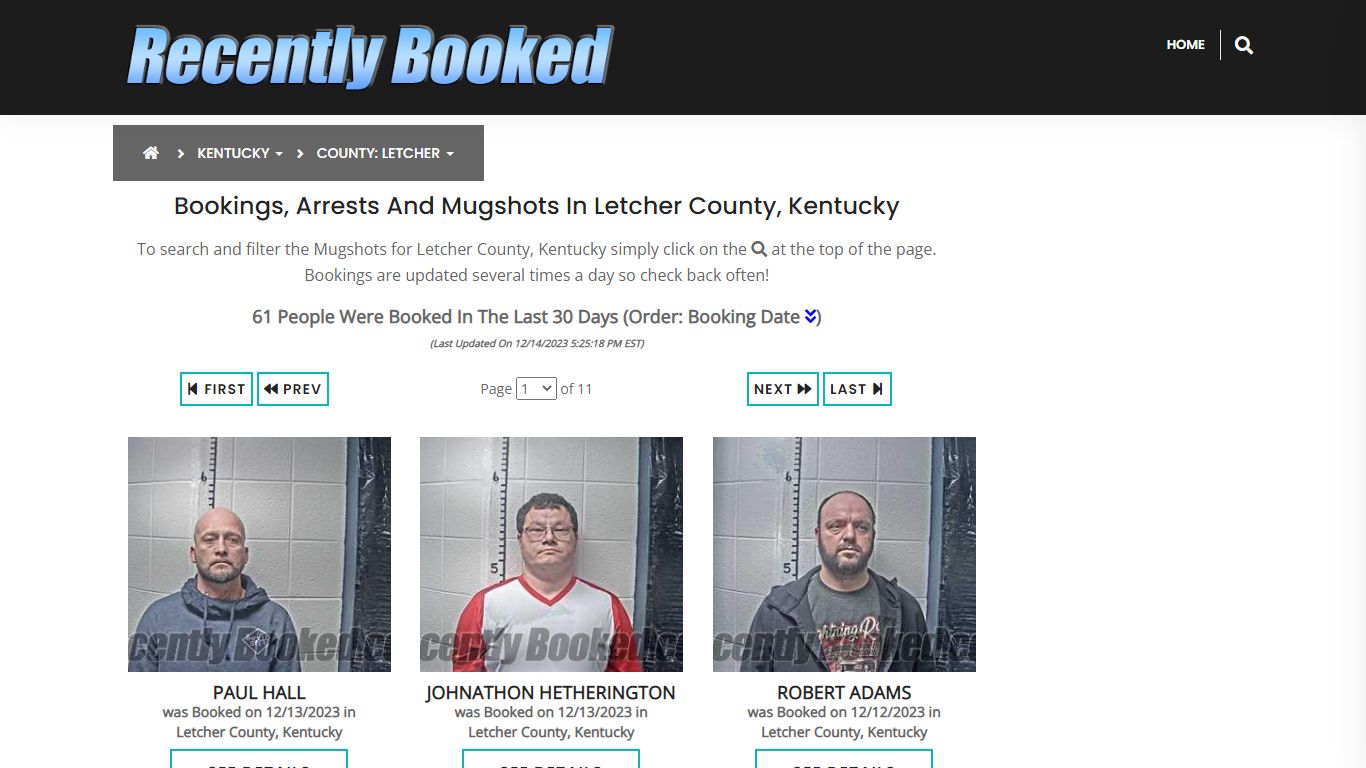 Bookings, Arrests and Mugshots in Letcher County, Kentucky